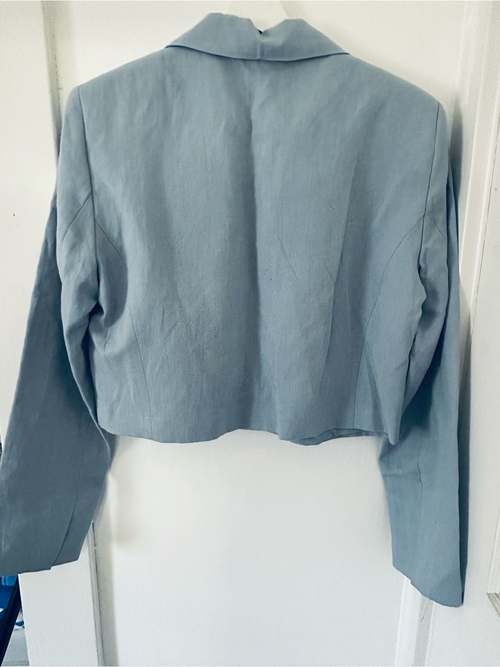 Zara Linen Blend Crop Blazer - Picture 3 of 3